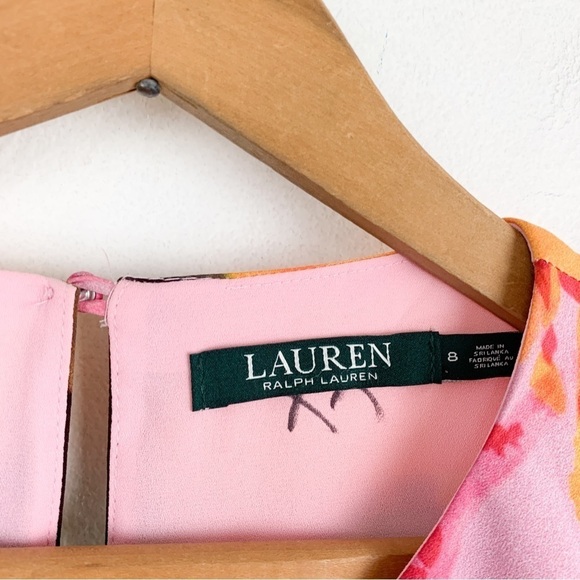 Lauren Ralph Lauren Women's Floral Print Crepe Shift Dress Sz 8 - Picture 6 of 7